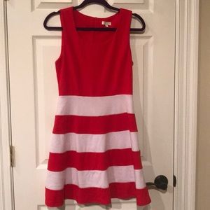 White and red striped dress.
